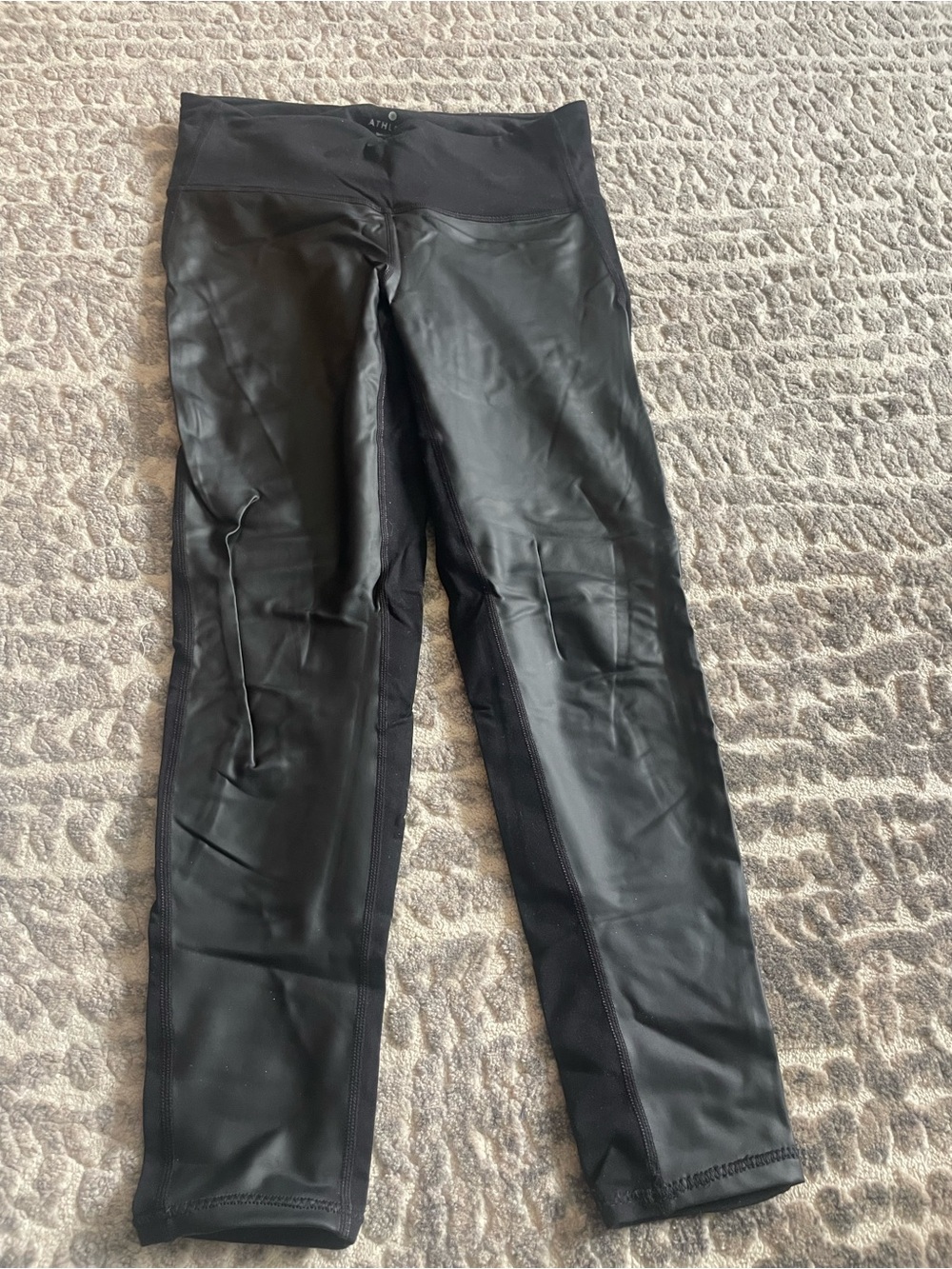 Athleta Black Faux Leather Look Kids Leggings